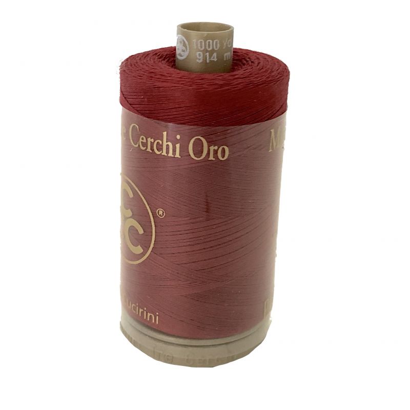 Filo da Cucito "Cucirini Tre Cerchi" n°50 1000 Metri 100%Cotone Rosso Scuro n°417