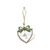 Decorazione natalizia in legno con campanella 7x8cm/ca fantasia cuore