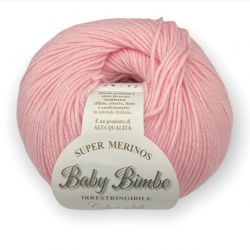 Filato Gomitolo lana Super Merinos Baby Bimbo 50g 200mt Colore Rosa n°24-Ferri Consigliati n°2,5/3,5