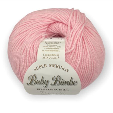 Filato Gomitolo lana Super Merinos Baby Bimbo 50g 200mt Colore Rosa n°24-Ferri Consigliati n°2,5/3,5