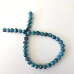 Filo di perle per braccialetti o collane Ø 8 mm 39pz Teal effetto marmo