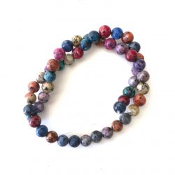 Filo di perle per braccialetti o collane Ø 6mm 49pz multicolor effetto marmo