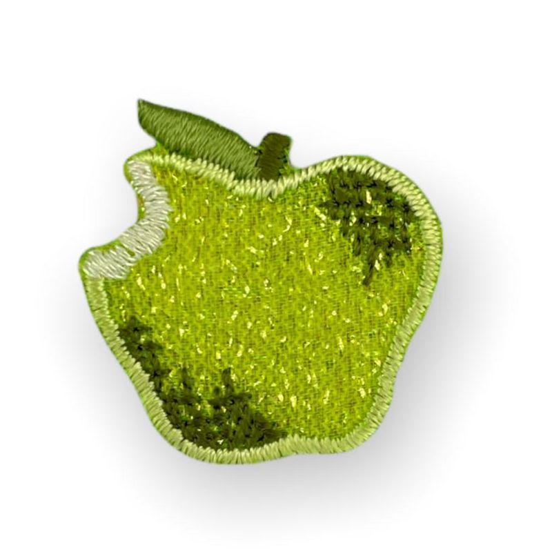 Applicazione termoadesiva frutta, 3x3cm/ca mela verde