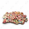 Bottoni in Legno 2,5x2,3cm Cuori Fantasia Floreale 40pz