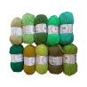 10 gomitoli lana Perfetto 500g, mix Verde  n°3  Ideale anche per Piastrelle