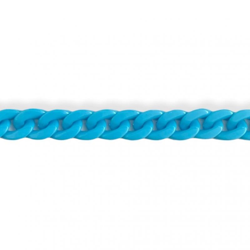Catena per borsa in PVC al metraggio anello 22x12mm/ca, turchese