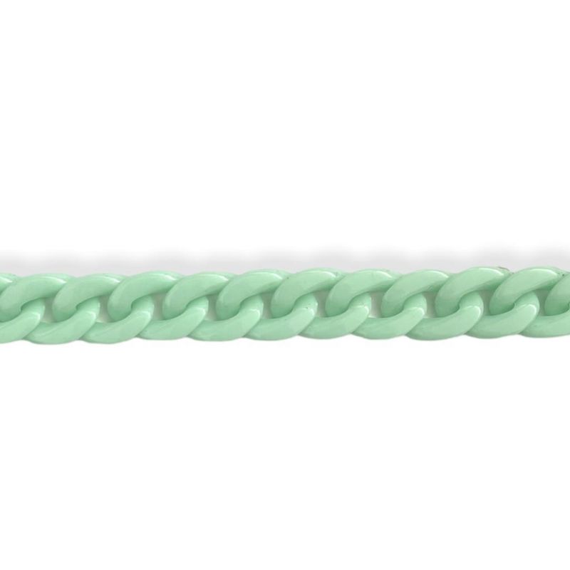 Catena per borsa in PVC al metraggio anello 22x12mm/ca, verde acqua