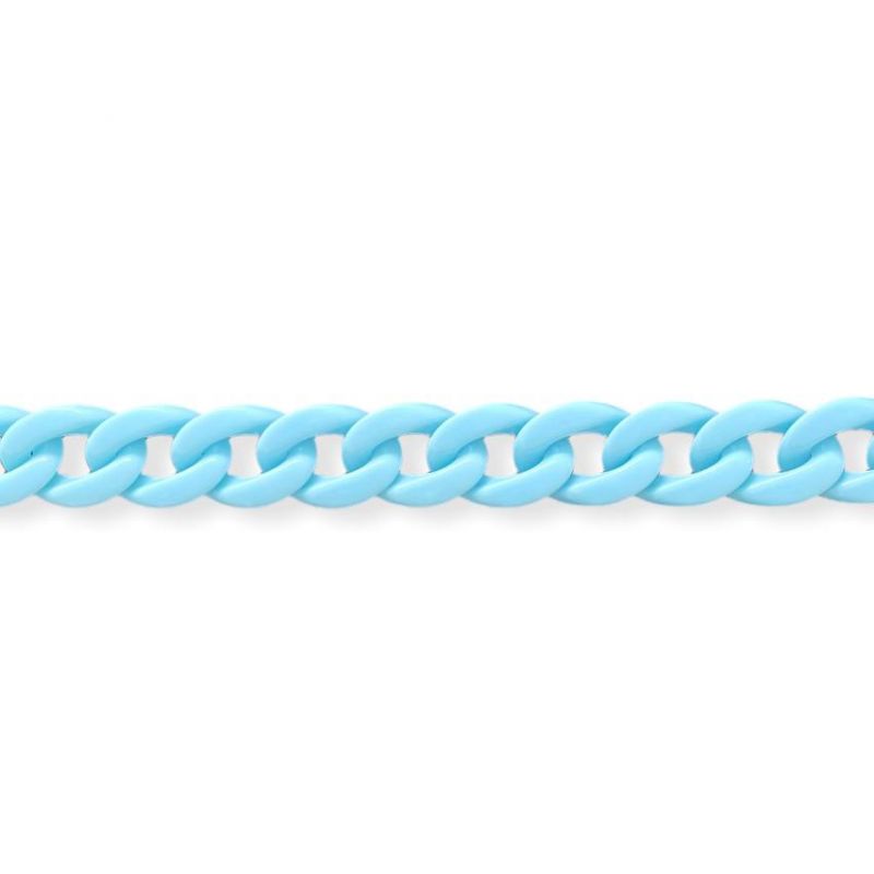 Catena per borsa in PVC al metraggio anello 22x12mm/ca, azzurro