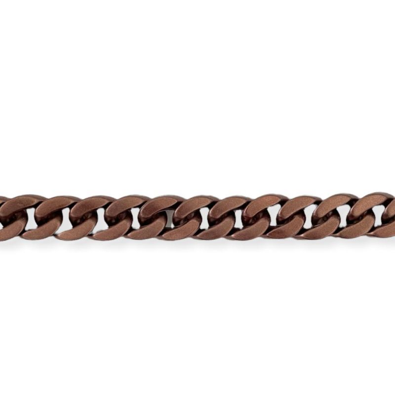 Catena per borsa in PVC al metraggio, effetto metallic Anello 25x18mm/ca, bronzo