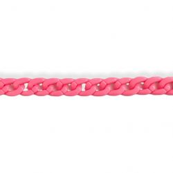 Catena per borsa in PVC al metraggio anello 22x12mm/ca, rosa