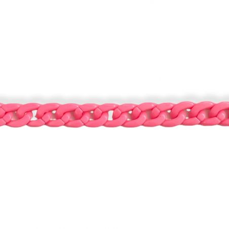 Catena per borsa in PVC al metraggio anello 22x12mm/ca, rosa