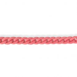 Catena per borsa in PVC al metraggio anello 22x12mm/ca, rosa scuro