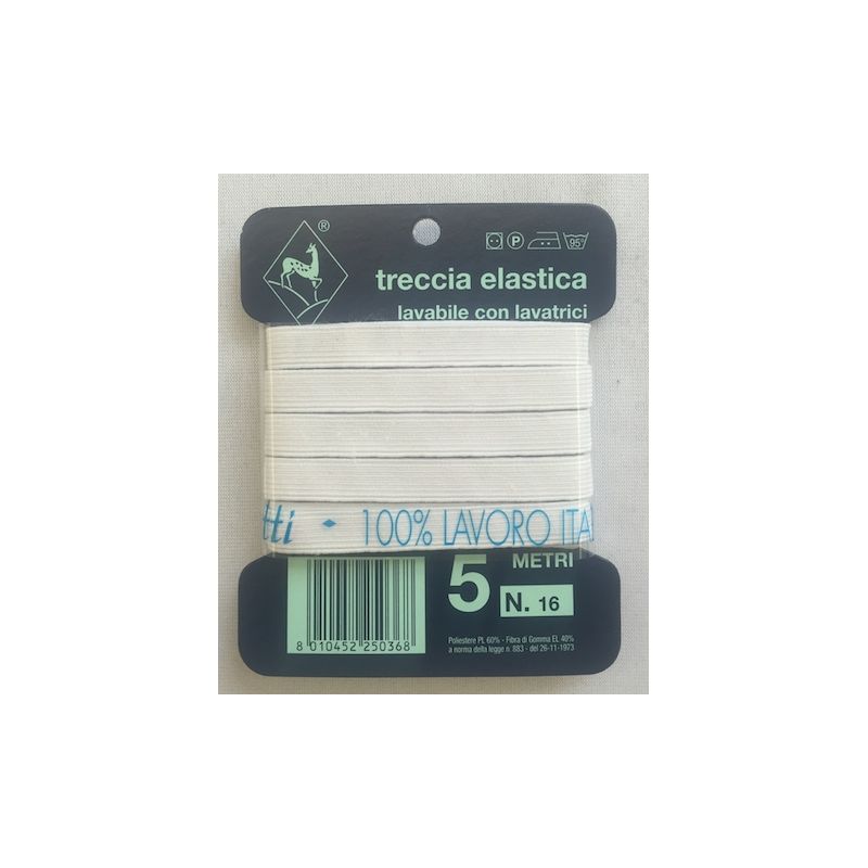 Elastico Treccia Elastica 5mt N°16 mm 10