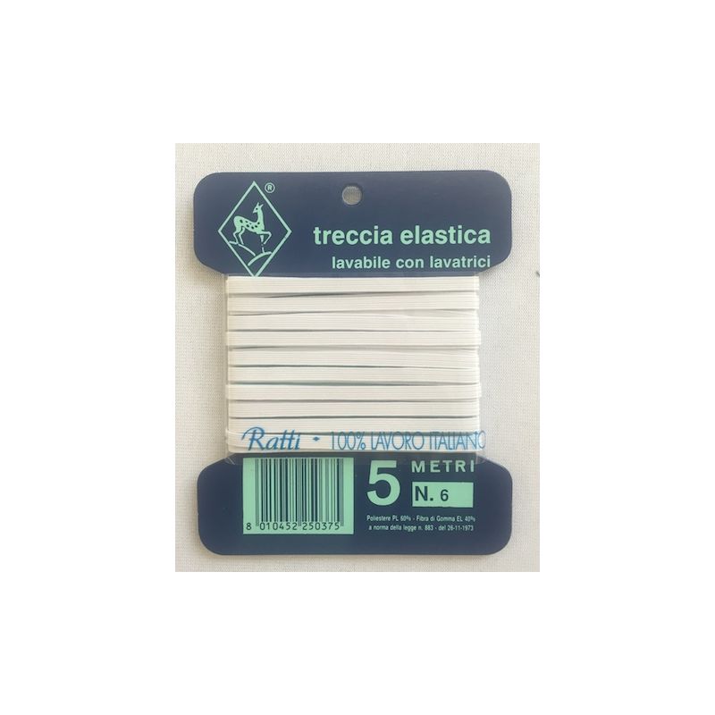 Elastico Treccia Elastica 5mt N°6 mm 4