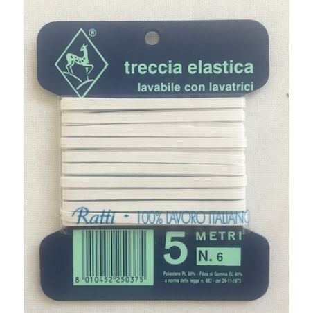 Elastico Treccia Elastica 5mt N°6 mm 4