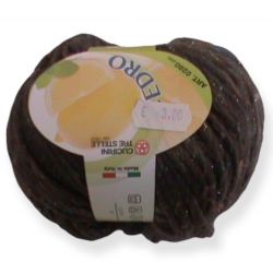 Gomitolo lana Cedro 50gr,marrone melange lamè argento n°344