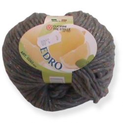 Gomitolo lana Cedro 50gr,grigio melange lamè argento n°016