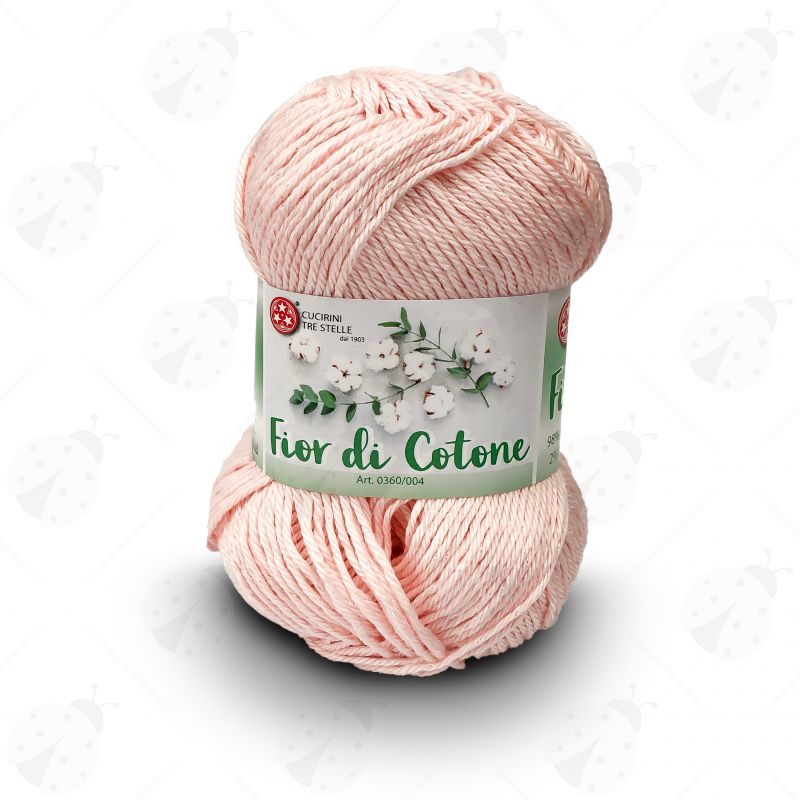 Gomitolo Fior di Cotone Lamè 50g Rosa Baby n°008L