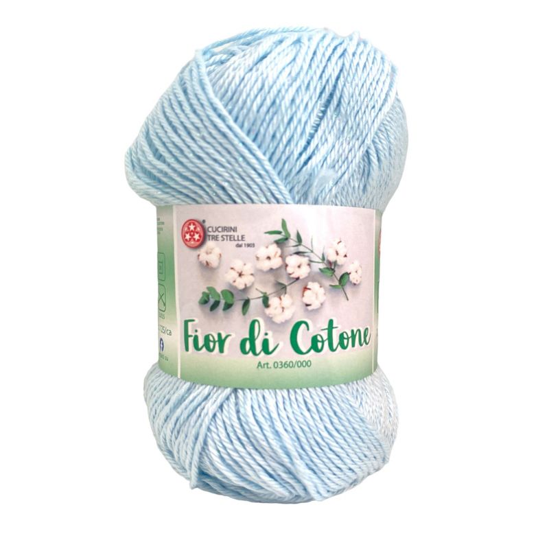 Gomitolo Fior di Cotone Lamè 50g Azzurro n°132L