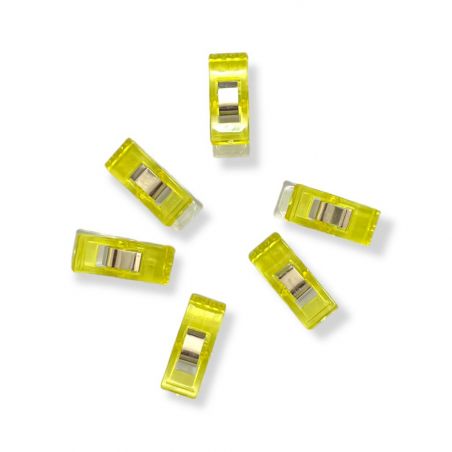 Mollette in PVC 3cm, giallo 6pz