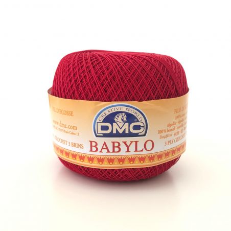 Gomitolo Babylo DMC 100%Cotone 50g Filo di Scozia n°20, Rosso Scuro