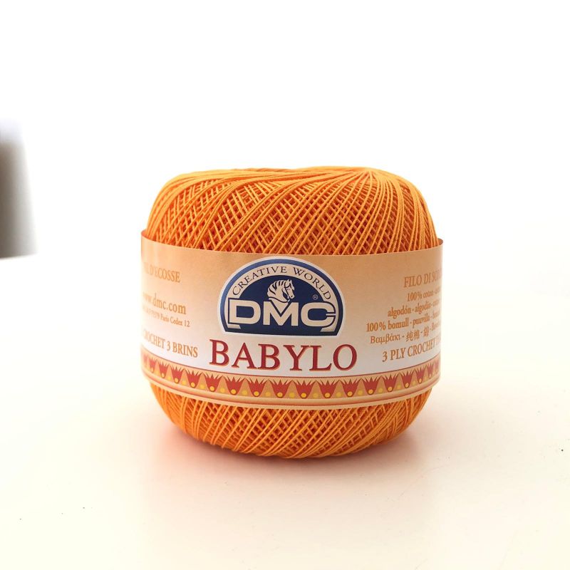 Gomitolo Babylo DMC 100%Cotone 50g Filo di Scozia n°20, Arancione Zucca