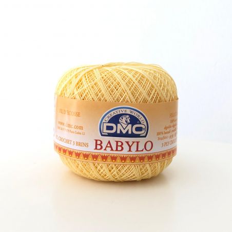 Gomitolo Babylo DMC 100%Cotone 50g Filo di Scozia n°20, Giallo Paglia