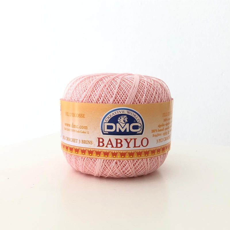 Gomitolo Babylo DMC 100%Cotone 50g Filo di Scozia n°20, Rosa Baby