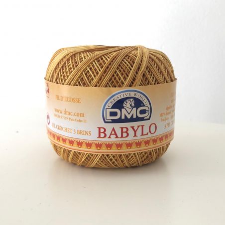 Gomitolo Babylo DMC 100%Cotone 50g Filo di Scozia n°10, Mix Ocra