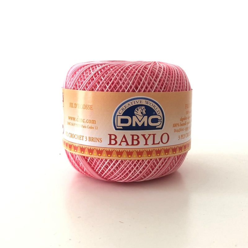 Gomitolo Babylo DMC 100%Cotone 50g Filo di Scozia n°10, Mix Rosa