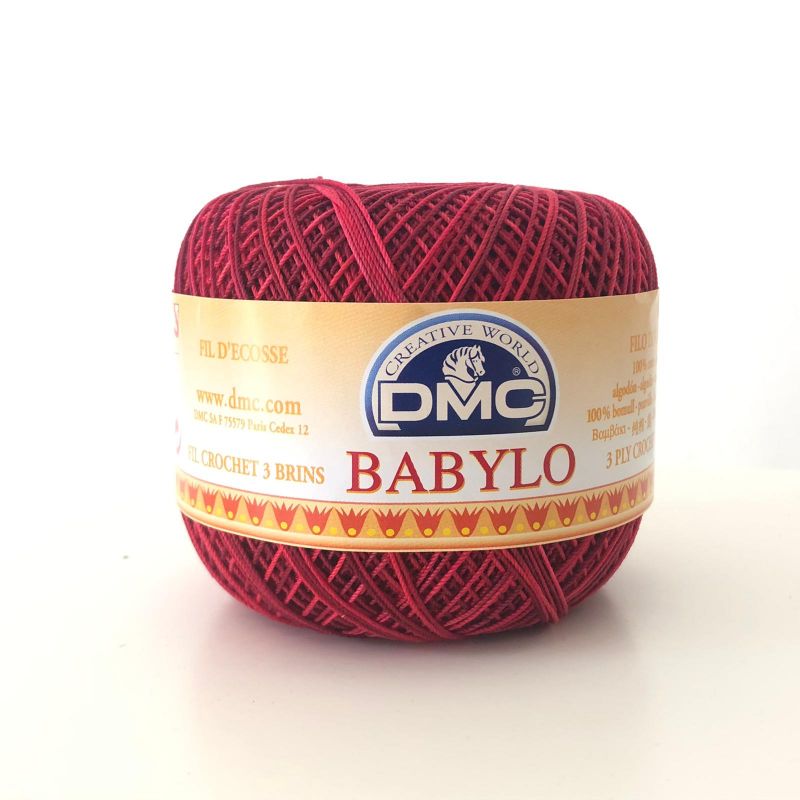 Gomitolo Babylo DMC 100%Cotone 50g Filo di Scozia n°10, Mix Rosso