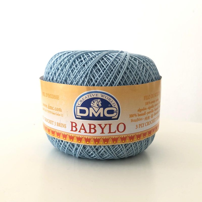 Gomitolo Babylo DMC 100%Cotone 50g Filo di Scozia n°10, Azzurro