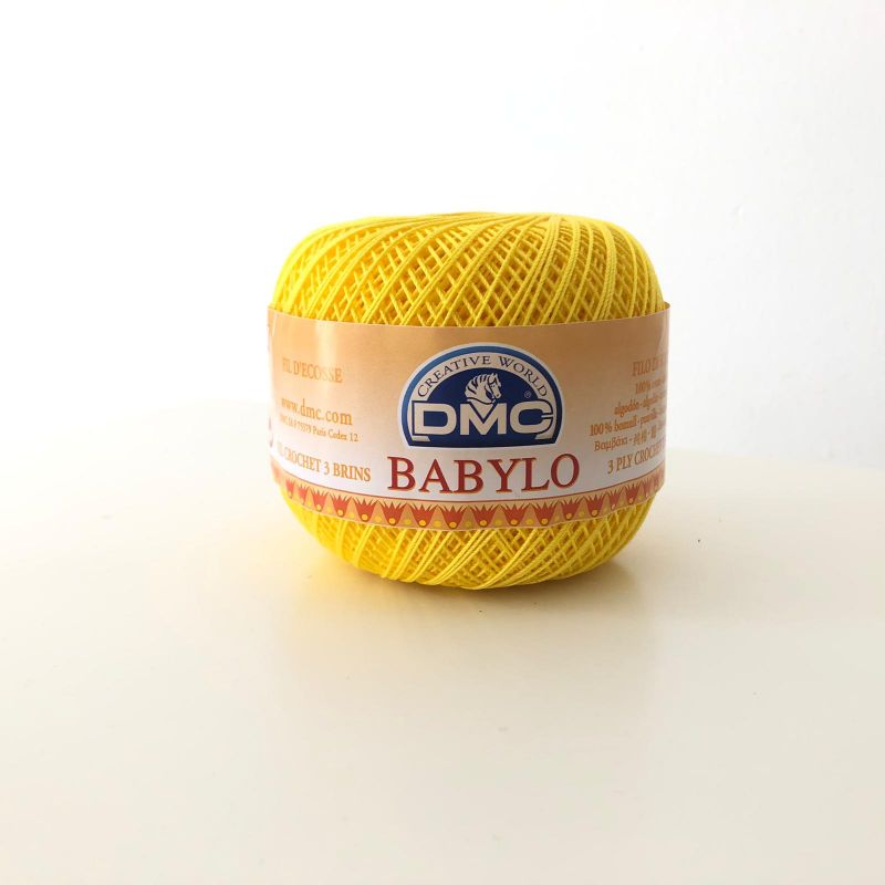 Gomitolo Babylo DMC 100%Cotone 50g Filo di Scozia n°10, Giallo