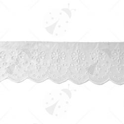 Pizzo 5,5cm 100% Cotone Bianco 14,4m