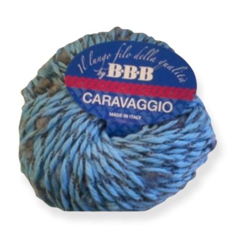Gomitolo Lana Caravaggio 50gr con Bouclé Azzurro col n°27