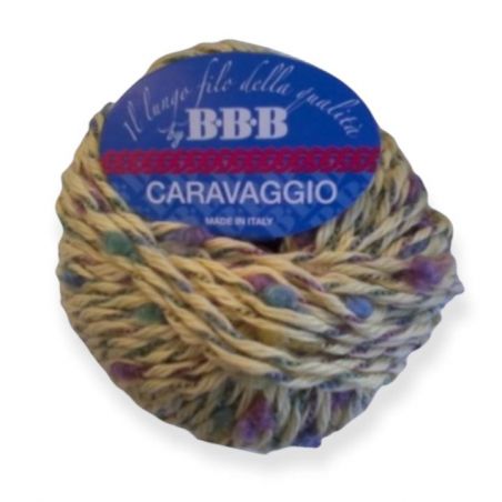 Gomitolo Lana Caravaggio 50gr con Bouclé Giallo col n°25