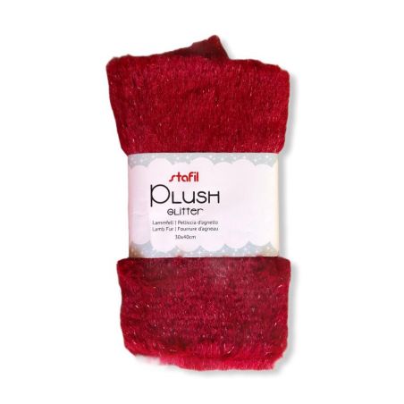 Pellicce da agnello Stafil Plush 30x40cm, rosso glitter