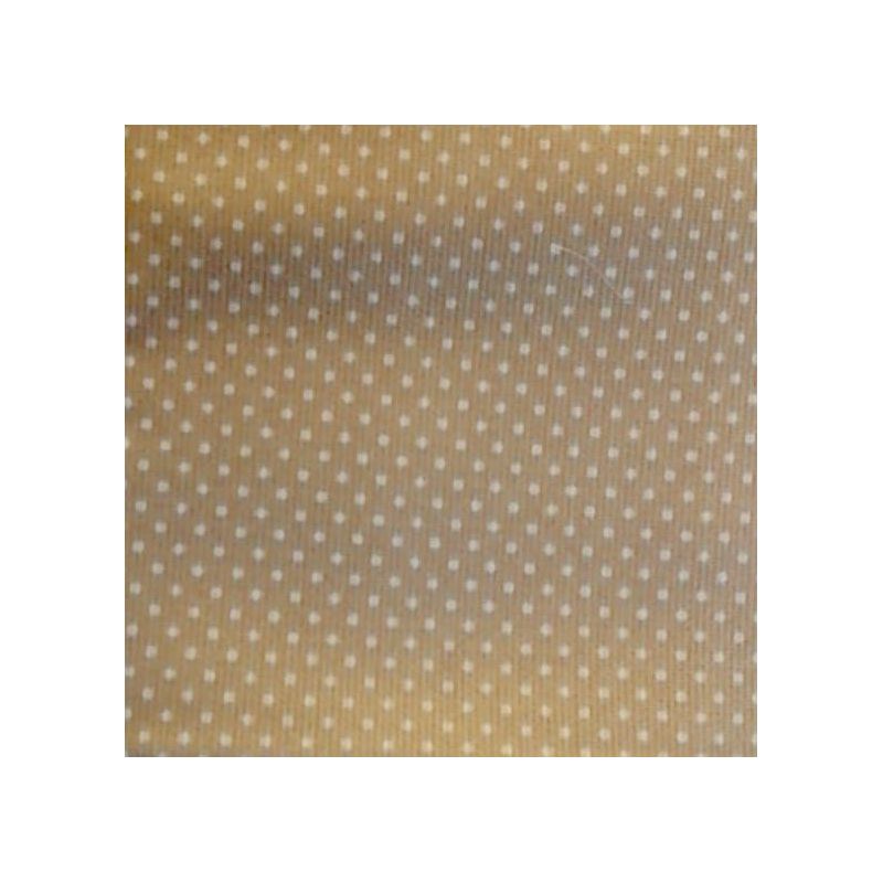 Tessuto 100% Cotone Piqué 150cm Prezzo al Metro beige mini pois bianchi