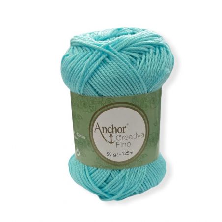 Gomitolo Cotone Anchor Creativa Fino 100%cotone 50gr, azzurro n°397