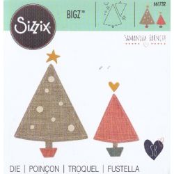 Fustella Per fustelle Bigz Albero di natale pianta due misure Big Shot Sizzix 661732