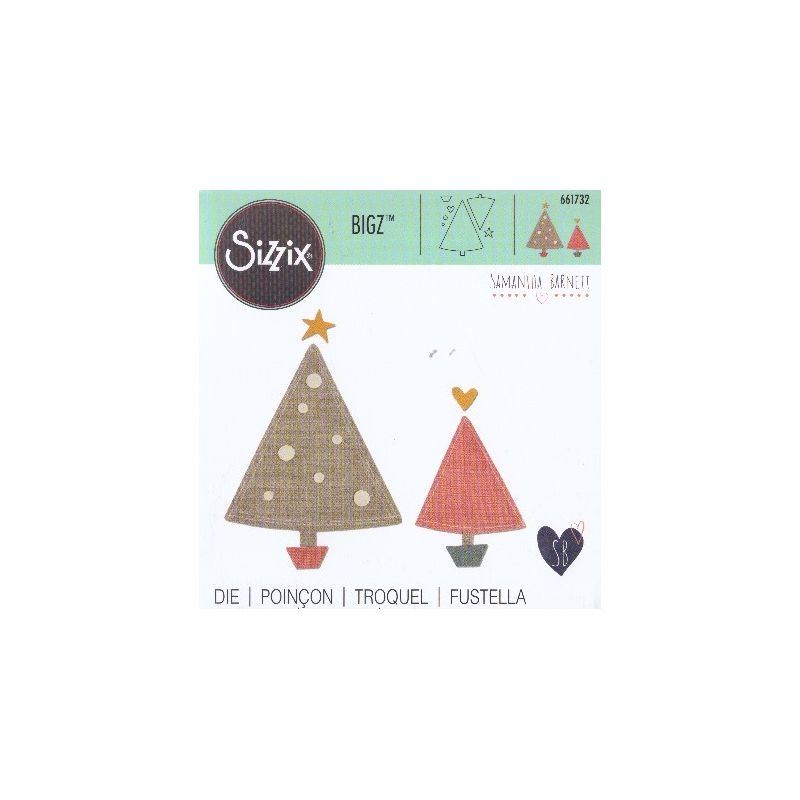 Fustella Per fustelle Bigz Albero di natale pianta due misure Big Shot Sizzix 661732