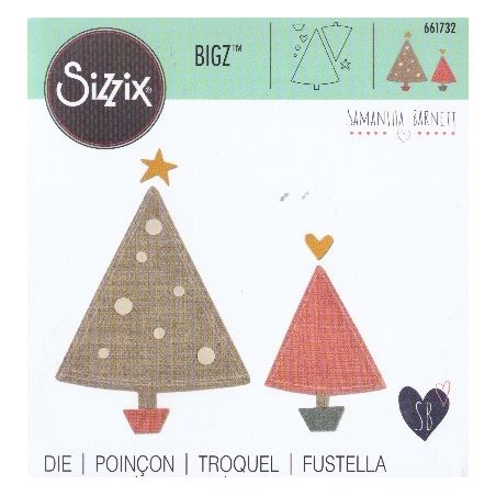 Fustella Per fustelle Bigz Albero di natale pianta due misure Big Shot Sizzix 661732