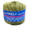 Gomitolo Cotone Trilly 50gr con paillettes, verde n°10