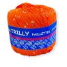 Gomitolo Cotone Trilly 50gr con paillettes, arancione n°8