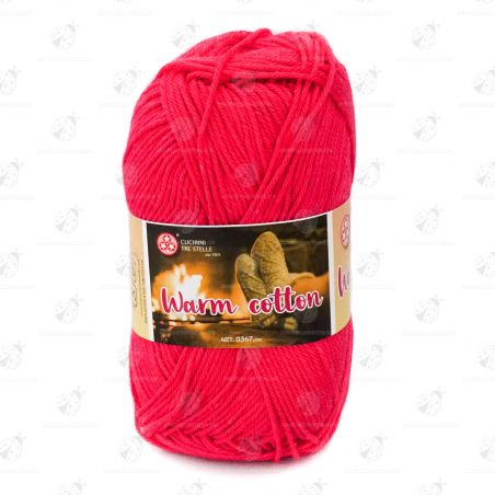 Gomitolo Cotone "Warm Cotton" Rosso N°313