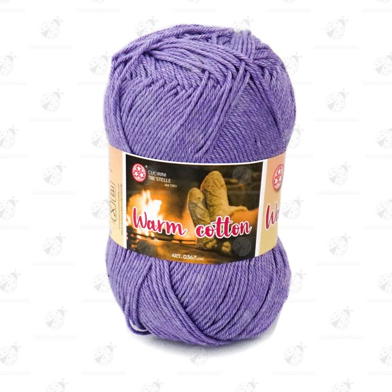 Gomitolo Cotone "Warm Cotton" Viola Effetto Melange N°465