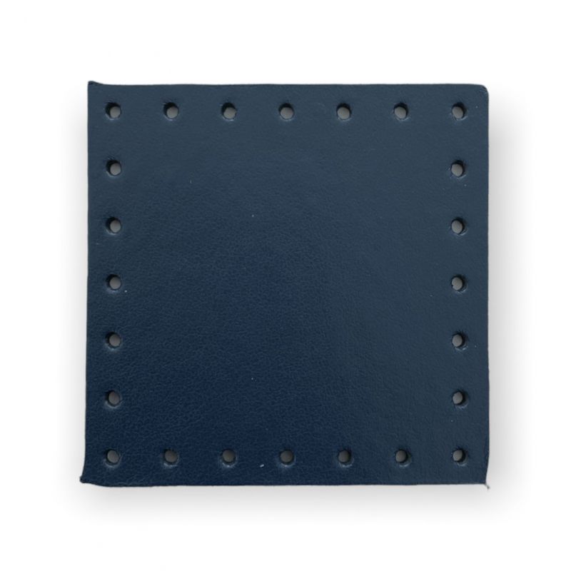 Quadrotti in ecopelle ideali per borse granny 7x7cm, blu