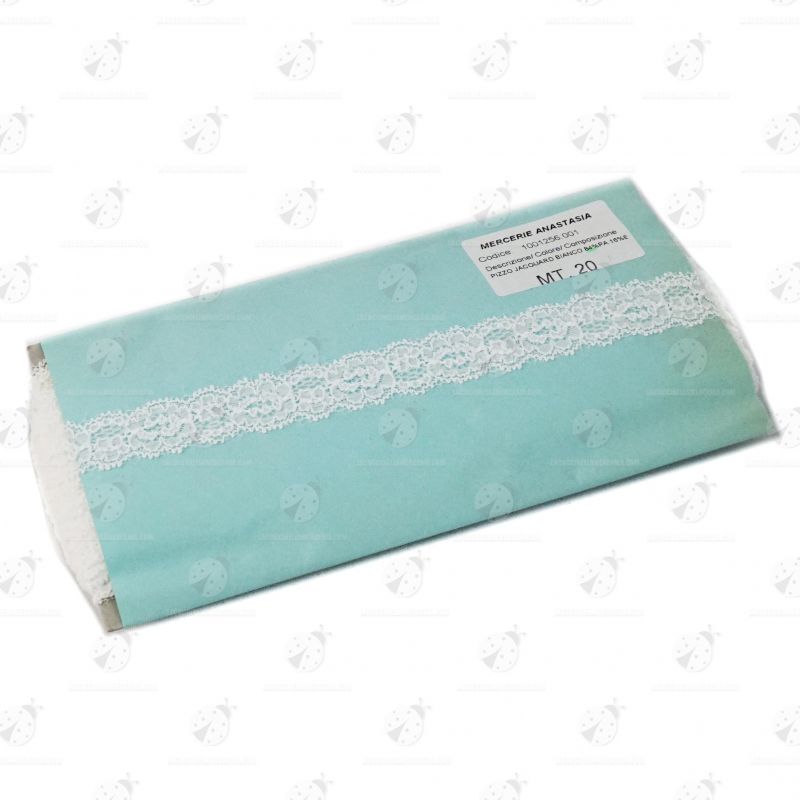 Stock Pizzo Jacquard Bianco 20mt. - 18mm
