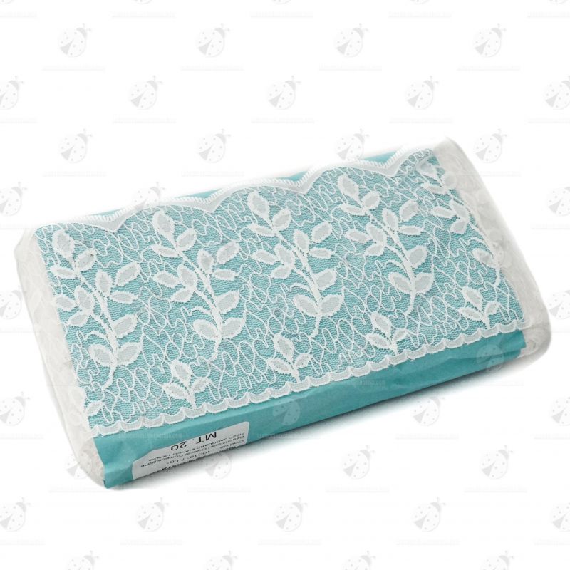 Stock Pizzo Jacquard Bianco/Avorio 20mt. - 10,5cm