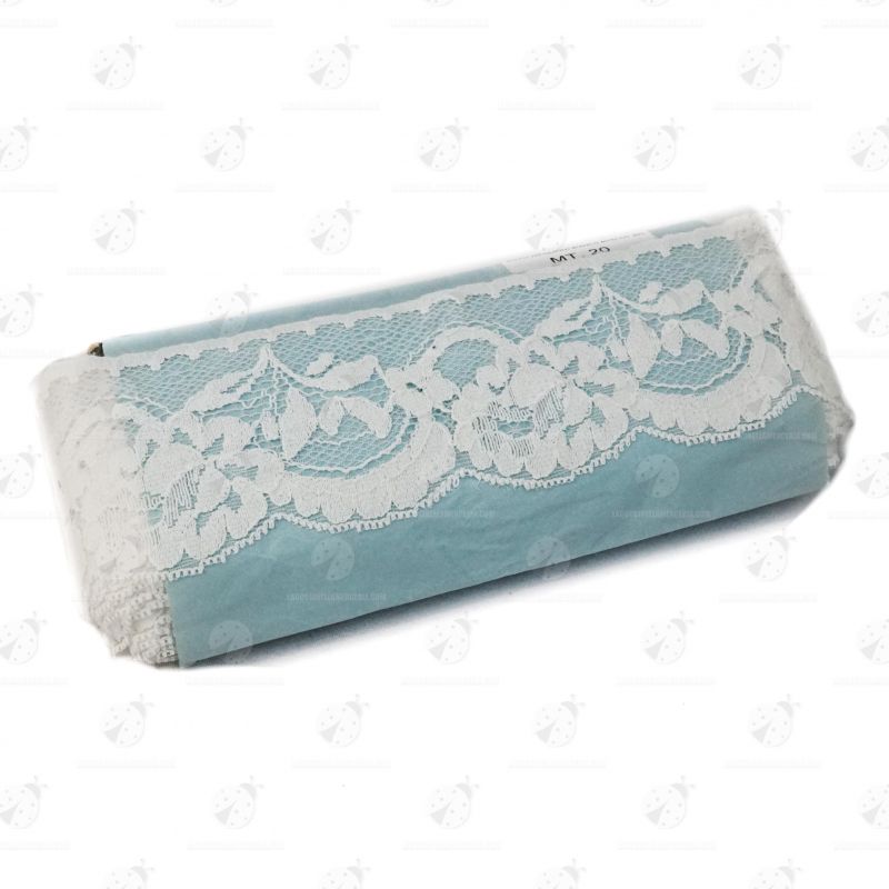 Stock Pizzo Jacquard Bianco 20mt. - 7cm